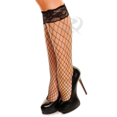 Fishnet Knee-highs - Lace Top 